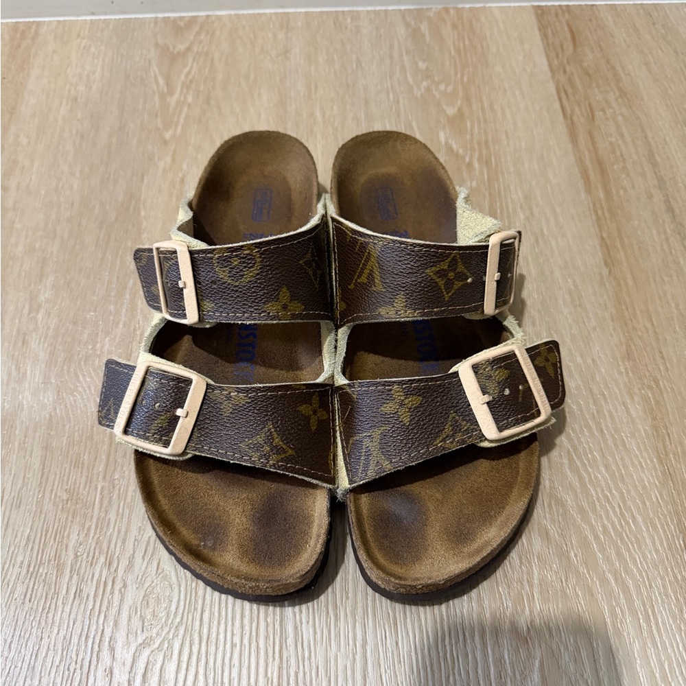 Birkenstock Brown Sandals size 37 Custom Louis Vuitton